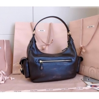 Luxury Cheap Miu Miu Pocket nappa leather hobo bag 5BC189 Coffee Brown 2026