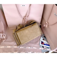 Super Quality Miu Miu Pocket Suede Shoulder Bag 5BA175 Ecru Beige 2026
