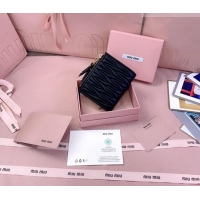 Top Quality Miu Miu Matelasse Nappa Leather Pocket Wallet 5MV017 Black 2026