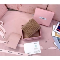 Big Discount Miu Miu Matelasse Nappa Leather Pocket Wallet 5MV017 Brown 2026