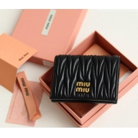 Best Product Miu Miu Matelasse Nappa Leather Small Wallet 5MV204 Black 2026