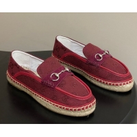 Top Grade Gucci GG Canvas Flat Espadrilles with Horsebit GG121901 Red 2026