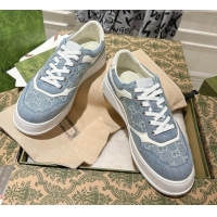 Popular Style Gucci GG Denim Platform Sneakers 4cm 676092 Light Blue 2026