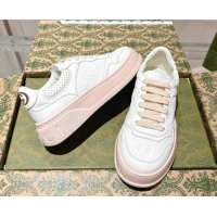 Low Price Gucci GG Denim Platform Sneakers 4cm 676092 White/Nude 2026