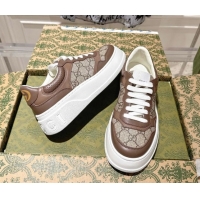 Unique Style Gucci GG Denim Platform Sneakers 4cm 676092 Beige/Brown 2026