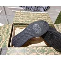 Durable Gucci Men's GG Calf Leather Platform Sneakers 4cm 676092 Black2 2026