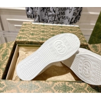 Low Cost Gucci GG Canvas and Leather Platform Sneakers 4cm 676092 White 2026
