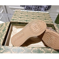 Masculine Gucci GG Canvas and Calf Leather Platform Sneakers 4cm 676092 Beige/Brown 2026