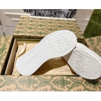 Top Design Gucci Maxi GG Canvas and Leather Platform Sneakers 4cm 676092 White/Black 2026