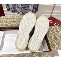 Classic Gucci Re-Web Sneakers 4cm in Blue Camouflage Fabric 785452 2026