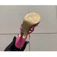 Good Quality Gucci Calf Leather Platform Sandals with Strass Interlocking G 852355 Dark Pink/Silver 2026