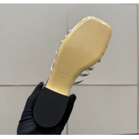 Discount Gucci Metallic Leather Flat Slides Sandal with Strass Interlocking G 8523570 Silver 2026