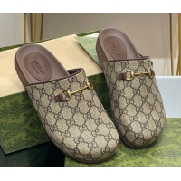 Luxurious Gucci GG Supreme Canvas Horsebit Flat Mules 749815 2026