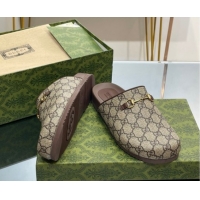 Luxurious Gucci GG Supreme Canvas Horsebit Flat Mules 749815 2026