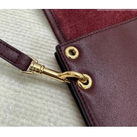 Top Quality Celine Besace Soft Triomphe in Supple Shiny Lambskin 123632 Burgundy 2025