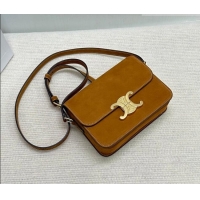 Unique Discount Celine Teen Triomphe Mini Bag in Suede 188423 Camel 2026