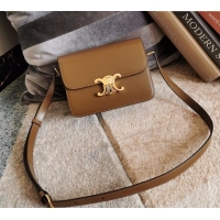 New Cheap Celine Teen Triomphe Mini Bag in Shiny Calfskin Leather 188423 Caramel 2026