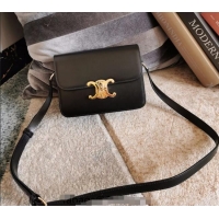 Top Design Celine Teen Triomphe Mini Bag in Shiny Calfskin Leather 188423 Black/Gold 2026