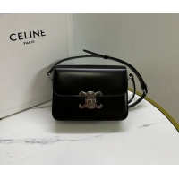 Grade Quality Celine Teen Triomphe Mini Bag in Shiny Calfskin Leather 188423 Black/Silver 2026