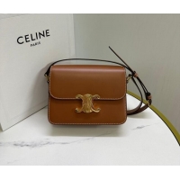 Good Product Celine Teen Triomphe Mini Bag in Shiny Calfskin Leather 188423 Tan Brown 2026