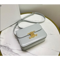 Buy Fashionable Celine Teen Triomphe Mini Bag in Shiny Calfskin Leather 188423 Soft Blue 2026