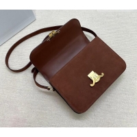 Top Grade Celine Classique Triomphe Bag in Grained Nubuck Chestnut 187366 Brown 2026