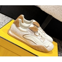 Grade Quality Fendi Wave Pulse Low-tops Sneakers in Fabric and Suede White 1216066 2026