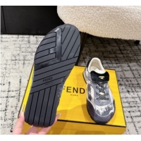 Unique Style Fendi Wave Pulse Low-tops Sneakers in Fabric and Suede Black/Blue 1216069 2026