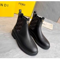 Low Price Fendi Filo Biker Ankle Boots 3.5cm in FF Canvas and Calfskin Leather Black/Grey FE121602 2026