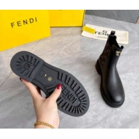 Low Price Fendi Filo Biker Ankle Boots 3.5cm in FF Canvas and Calfskin Leather Black/Grey FE121602 2026