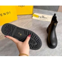 Low Cost Fendi Filo Biker Ankle Boots 3.5cm in FF Canvas and Calfskin Leather Black/Brown FE121602 2026