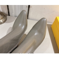 Top Design Fendi Arco Heel Ankle Boots 8cm in Hagfish Embossed Leather Grey 1216078 2026