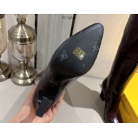 Cheapest Fendi Arco Heel High Boots 8cm in Hagfish Embossed Leather Dark Brown 1216079 2026