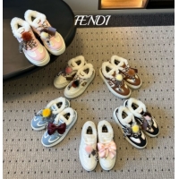 Good Quality Fendi Match Low Top Platform Shoes in White Leather & Shearling with Charm White 5122911 2026
