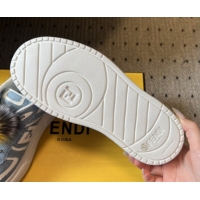 Pretty Style Fendi Match Low Top Platform Shoes in Denim & Leather with Charm Blue 5122917 2026