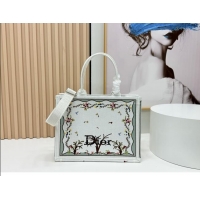 Best Price Dior Dioramour Medium Dior Book Tote with Strap D2206 White Multicolor Revolution Flowers Embroidery 2026