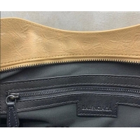 Top Design Balenciaga Le City Hobo Bag Medium in 22010 khaki yellow Arena lambskin, brass hardware 2026