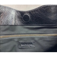 Luxury Discount Balenciaga Le City Tote Bag Small in Arena Storico Lambskin 0122 Black 2026