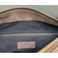 Pretty Style Balenciaga Le City Moto Small Shoulder Bag in Suede 92601 Dark Coffee 2026