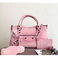 Well Crafted Balenciaga Le City First Bag in 0122 Pink Suede, brass hardware 2026