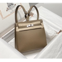 Inexpensive Hermes Kelly Ado Backpack 22cm in Togo Leather H2101 Etoupe/Silver 2026 (Half Handmade)