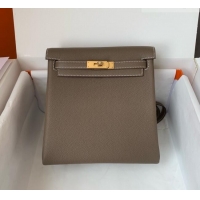 Buy Fashionable Hermes Kelly Ado Backpack 22cm in Togo Leather H2101 Etoupe/Gold 2026 (Half Handmade)
