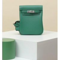 Best Quality Hermes Kelly Jump Backpack KJ18 18cm in Swift Leather H2112 Green/Silver 2026 (Half Handmade)
