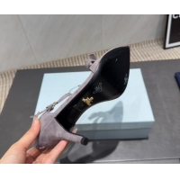 Purchase Prada Suede Bow Heel Sandals 8.5cm 1X196O Grey 2026