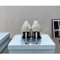 Most Popular Prada Strass Allover Heel Pumps 8.5cm Silver PR120501 1205010 2026