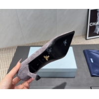 Pretty Style Prada Suede Heel Pumps 8.5cm Grey 1I901M 1205013 2026