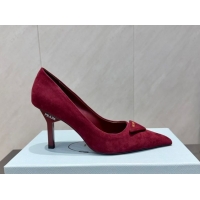 Low Cost Prada Suede Heel Pumps 8.5cm Red PR120501 1205019 2026