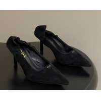 Popular Style Prada Suede Elastic Heel Pumps 7.5cm Black 1I188O 1205033 2026