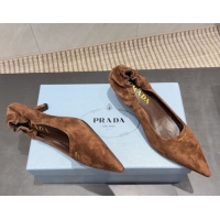 Cheap Prada Suede Elastic Heel Pumps 5.5cm Brown 1I188O 1205041 2026