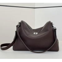 Luxury Classic Fendi Lui Large Bag in Grained Leather 66811L Dark Brown 2026